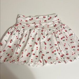 SHEIN White Skirt with Cherry Print